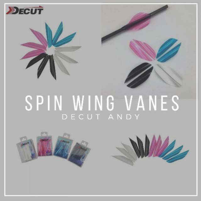 Spin Wing Vanes - DECUT ANDY SPIN WING - Original Archery Vane Fletching - Olahraga Panahan
