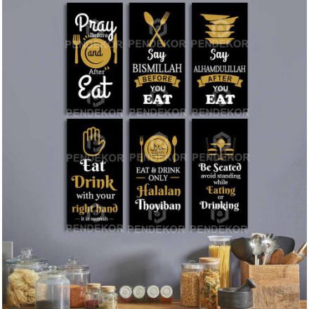 Hiasan Dinding Dapur Islami Wall Decor Pajangan Tema Food Kitchen Cooking