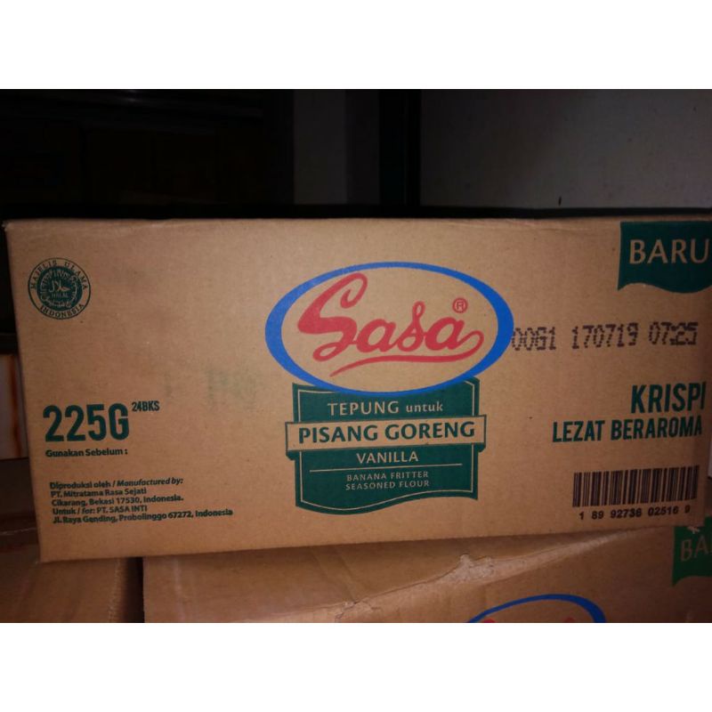 

Tepung Pisang goreng Sasa 225gram per dus isi 24 bungkus