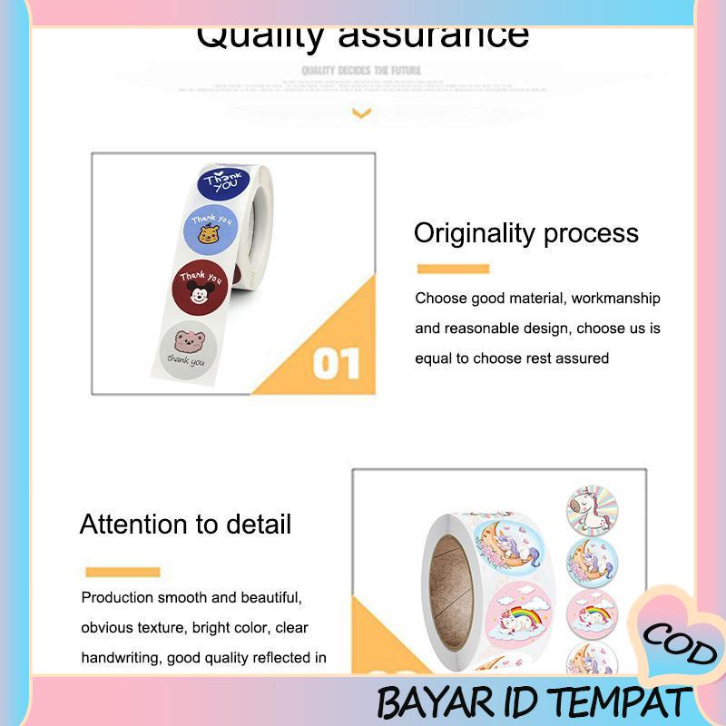 COD❤️ Anak-anak Kartun Lucu Stiker Menyenangkan Liburan Manual DIY Dekoratif Penyegelan Stiker Terima Kasih Tag-A.one