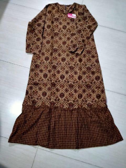 Gamis Genes #2 Gamis Batik Syari Modern Seragaman Batik Gamis Terbaru Sogan Cantik Murmer