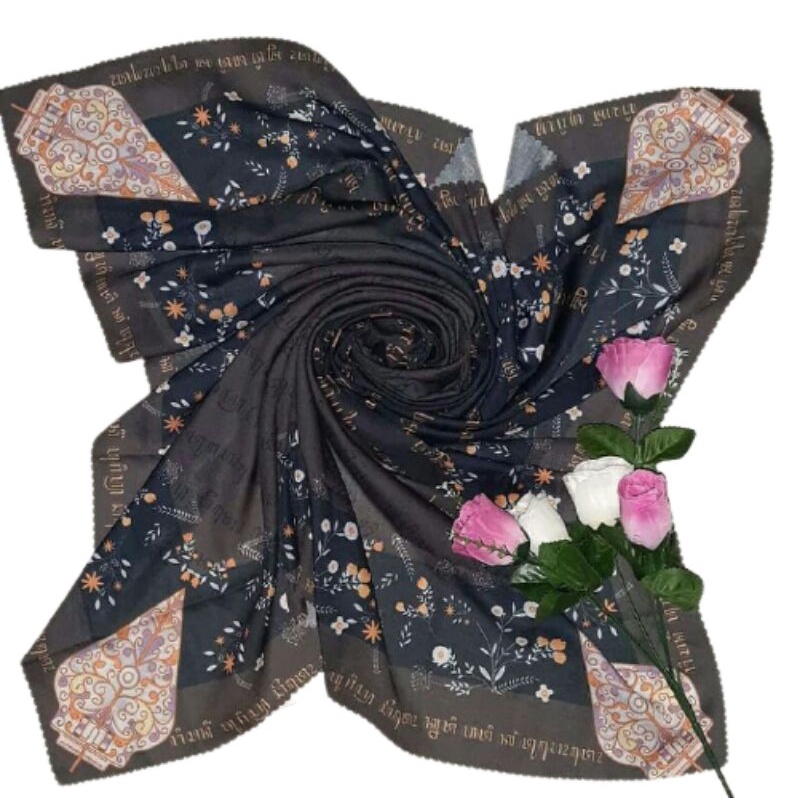 Jilbab Koran Jawa Korea Arab Hijab Segi Empat Motif Arabic Korean Hangul Kerudung jawa Murah Grosir