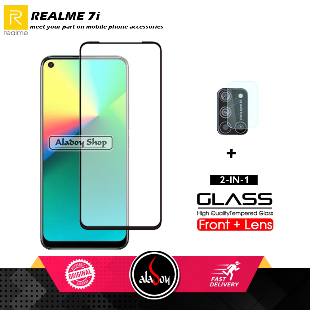 Tempered Glass Realme 7i PAKET 2 IN 1Tempered Glass Layar dan Tempered Glass Camera