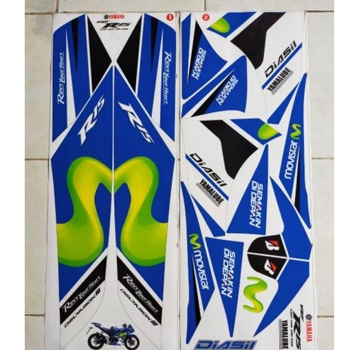 STRIPING VARIASI LIST STIKER MOTOR YAMAHA R15 V1 V2 MOVISTAR STIKER R15 V1 V2