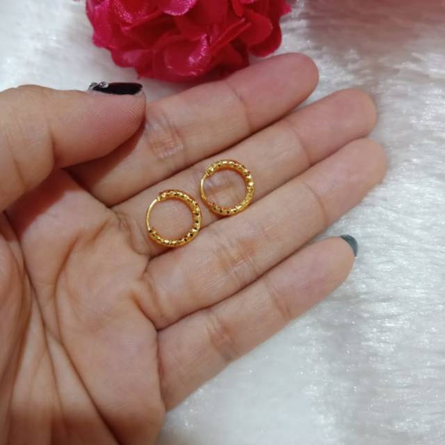 Anting hoop baby gold xuping 24k