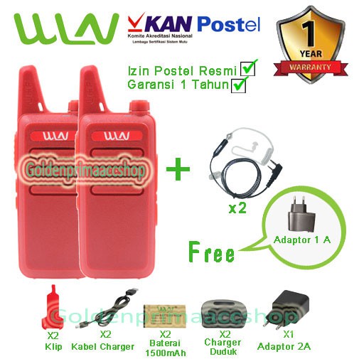 Paket FBI HT WLN KD-C1 Merah (Isi 2 Pcs)