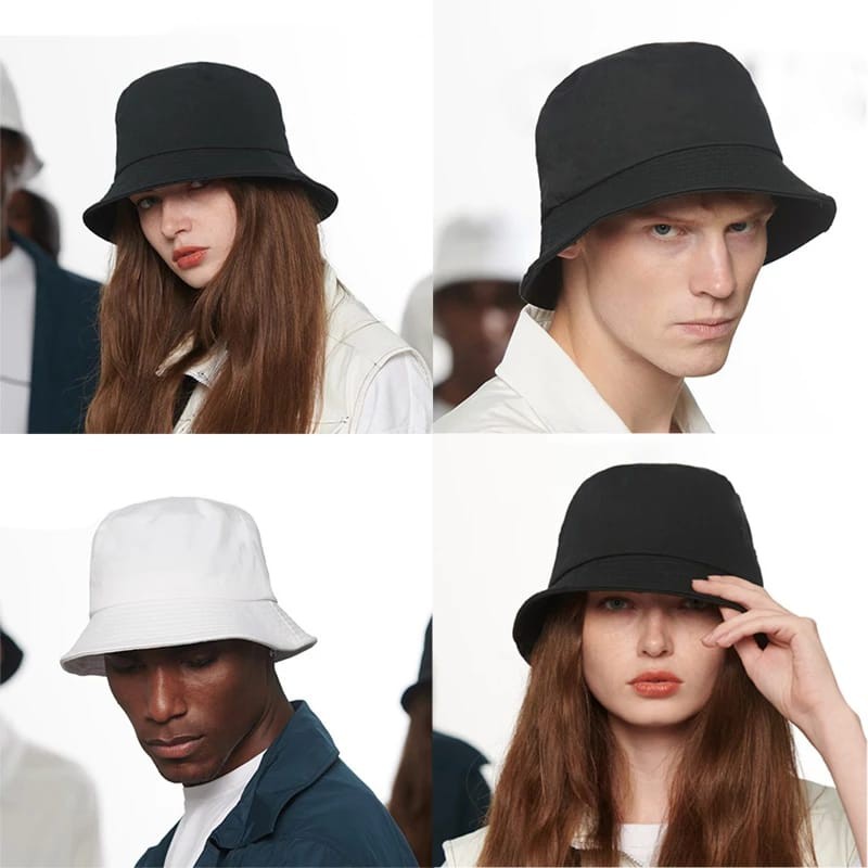 topi bucket hat polos pria wanita bolak balik bervariasi bolak balik 100%