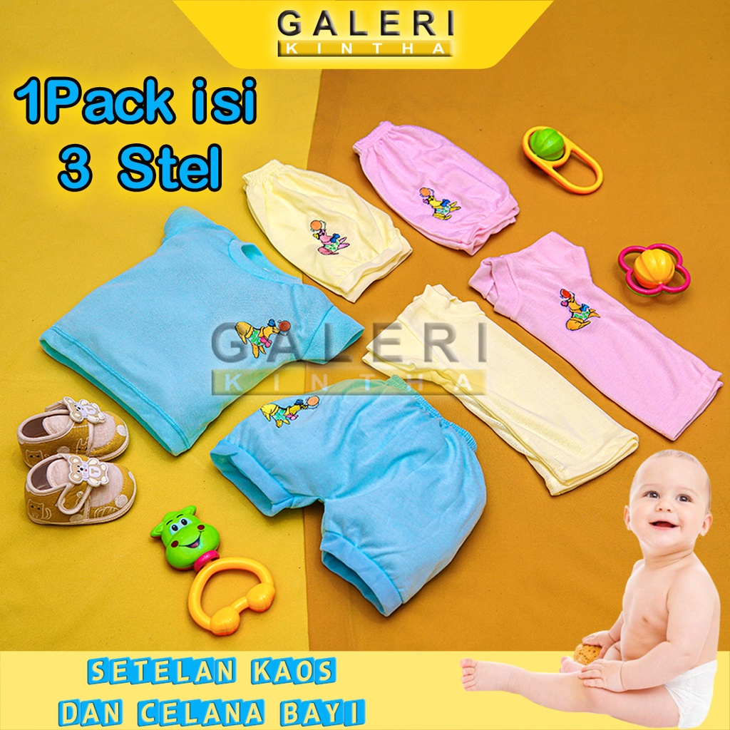 Setelan Baju Bayi Laki laki Newborn Lengan Pendek