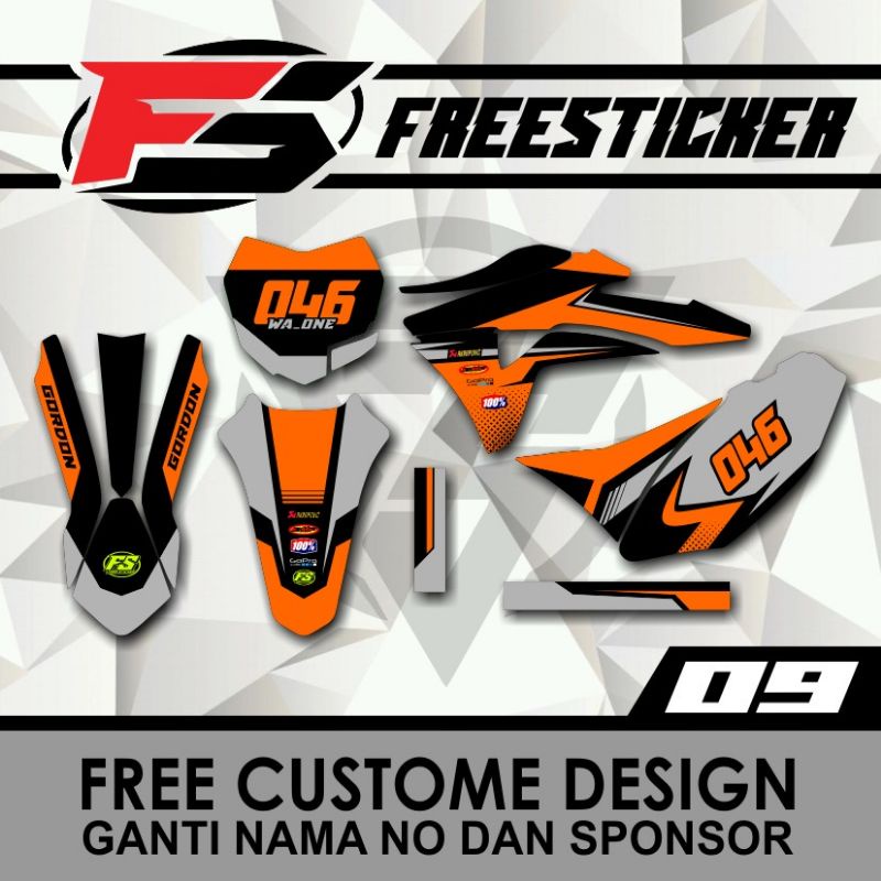 DECAL KLX GORDON ORANGE GREY