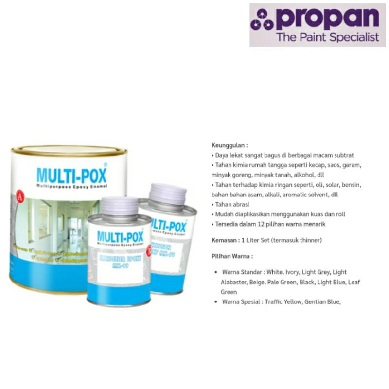 Jual Propan Multipox Mx 99 Cat Epoxy 2komponen Multiporpuse Untuk Besi Keramik Lantai Beton 7211