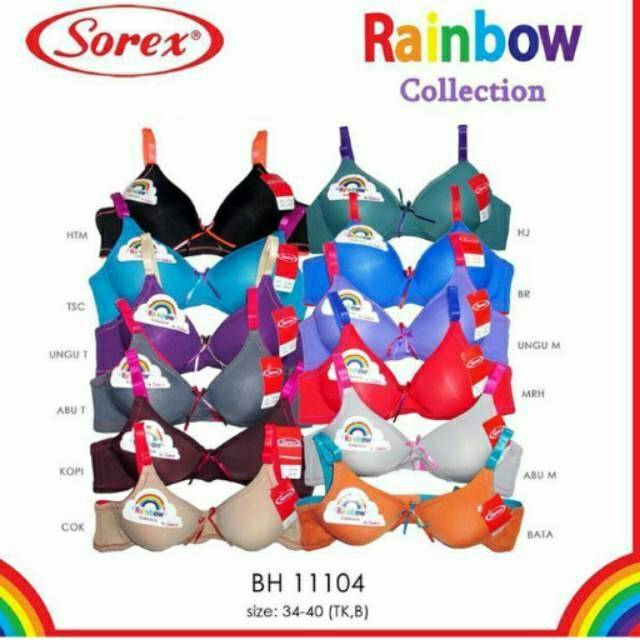 BRA WANITA DARI SOREX RAINBOW TANPA KAWAT 11104
