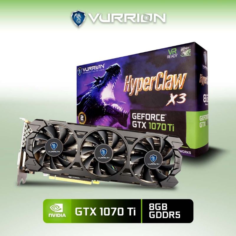 VGA AGS VURRION NVIDIA HYPERCLAW GTX 1070Ti 8GB DDR5 256 BIT REAL CAPACITY