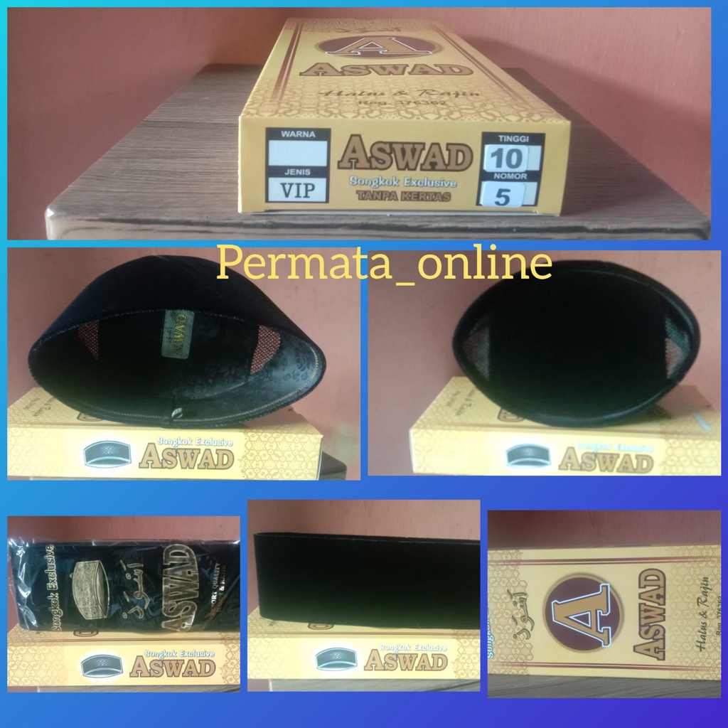 PECI  KOPIAH SONGKOK HITAM ASWAD AC VIP TINGGI 10 BAHAN EAGLE