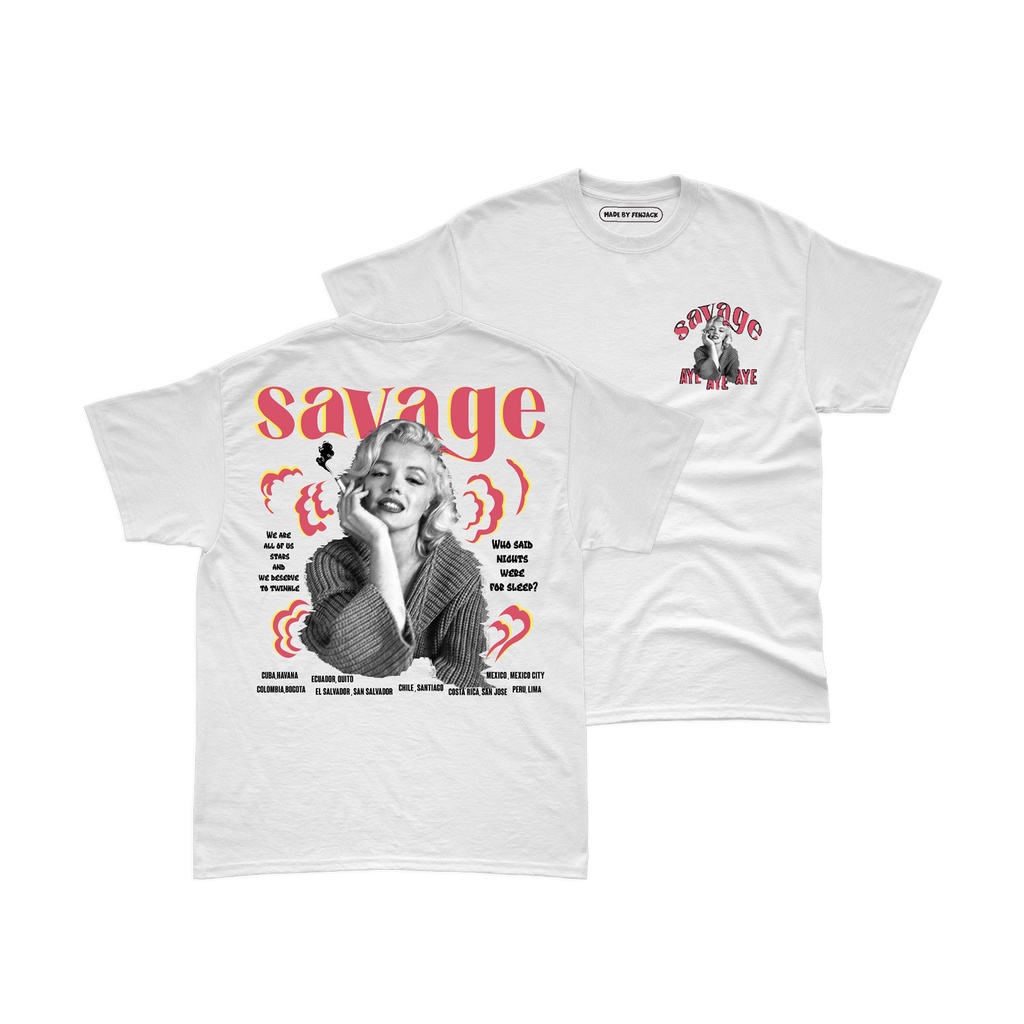 Aviotic Tshirt / Kaos Lengan Pendek SAVAGE ( Sablon ) Unisex Pria &amp; Wanita