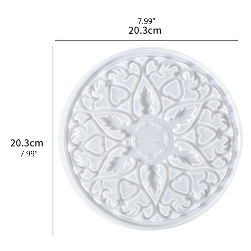 Siy Bunga Kristal Agate Coaster Cetakan DIY Perhiasan Dekoratif Coaster Epoxy Mold