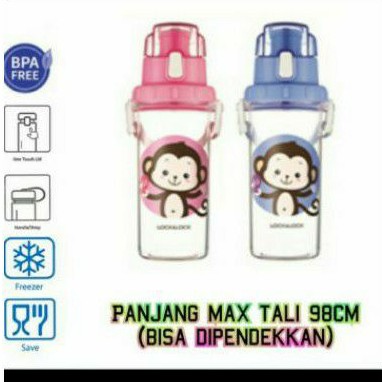 Botol Minum Anak Bertali Original Lock n Lock 600ml / Botol Minum Anak One Touch Lid