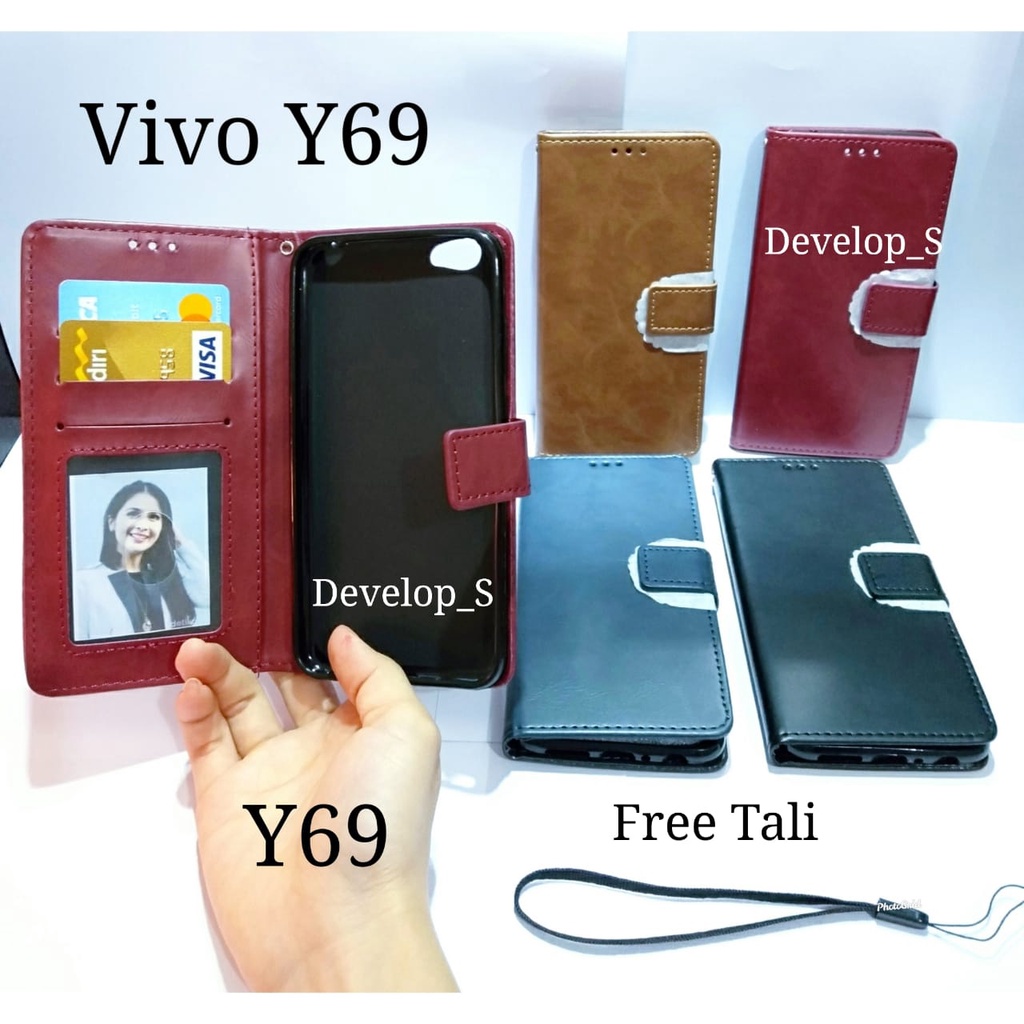 Leather Case Flip Cover Kulit Vivo Y66 Y65/Y69 1714 /V5 1601 Y67 V5S 1612 V5Lite1609/V5Plus X9
