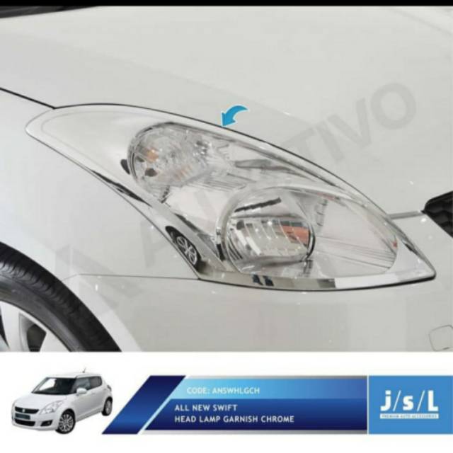 Garnish lampu depan all new Swift chrome/ head lamp garnish jsl