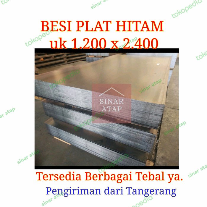 BESI PLAT HITAM POLOS 1.2 MM FULL x 4" x 8"
