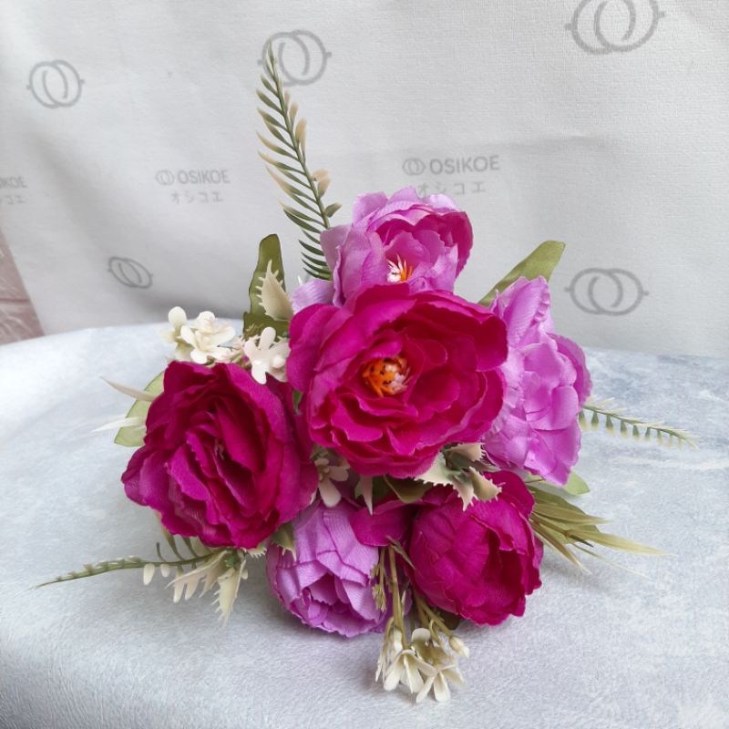 BUNGA PEONY MINI (12.5)-BUNGA ARTIFISIAL-BUNGAPALSU-BUNGAHIAS-Ungu