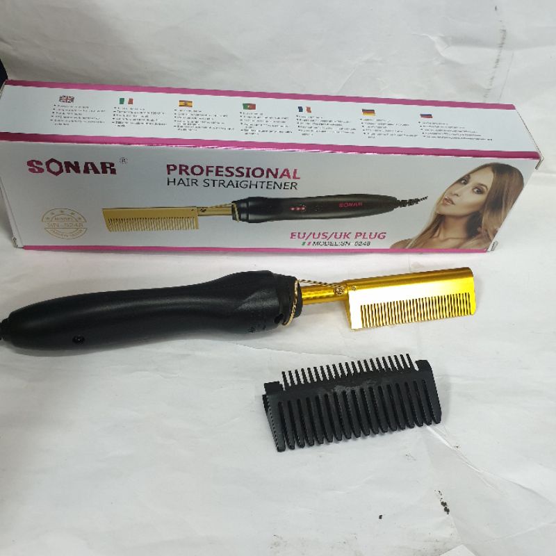 Alat catok rambut sonar sn5248 wanita murah sisir panjang catokan 2in1 sisir panas terbaik