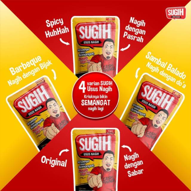 

Camilan keripik usus NON PENGAWET MINIM MSG nama brand sugih (usus nagih) by mas saptuari