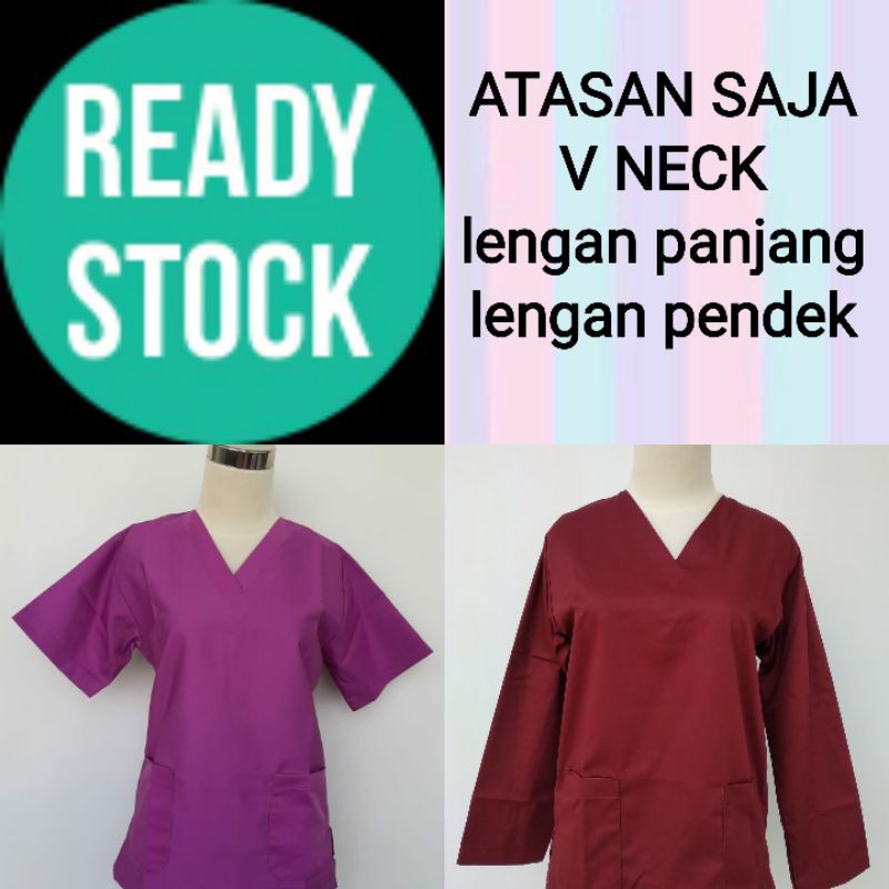 READY STOCK! GRACIA SCRUBSUITS - Baju jaga/baju scrub/jaga malam/oka/ APD bahan drill dokter MURAH