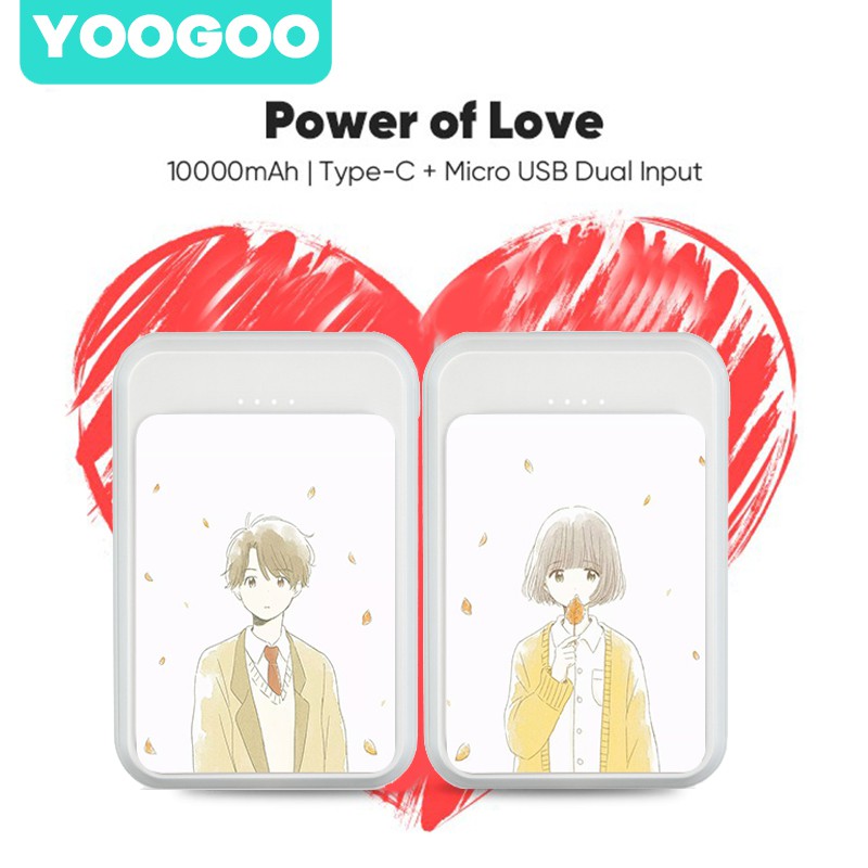 YOOGOO Power Bank 10000mAh Couple Powerbank Dual Output