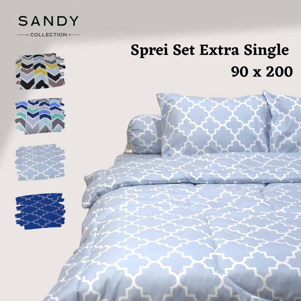 Sprei Set Extra Single 90 Motif Minimalis Teen Series Sandy Collection