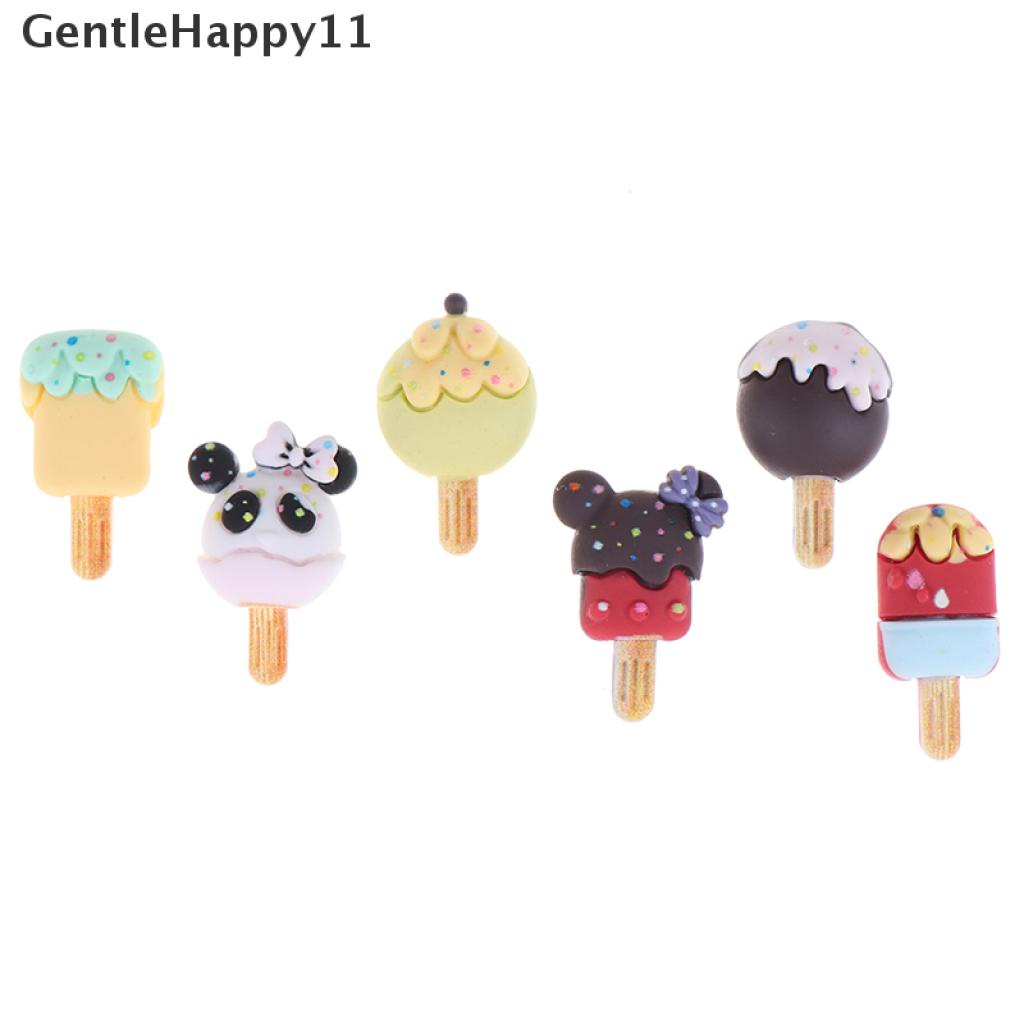 Gentlehappy 5Pcs / Set Mainan Miniatur Es Krim Popsicle Skala 1: 12 1: 6 Untuk Aksesoris Rumah Boneka