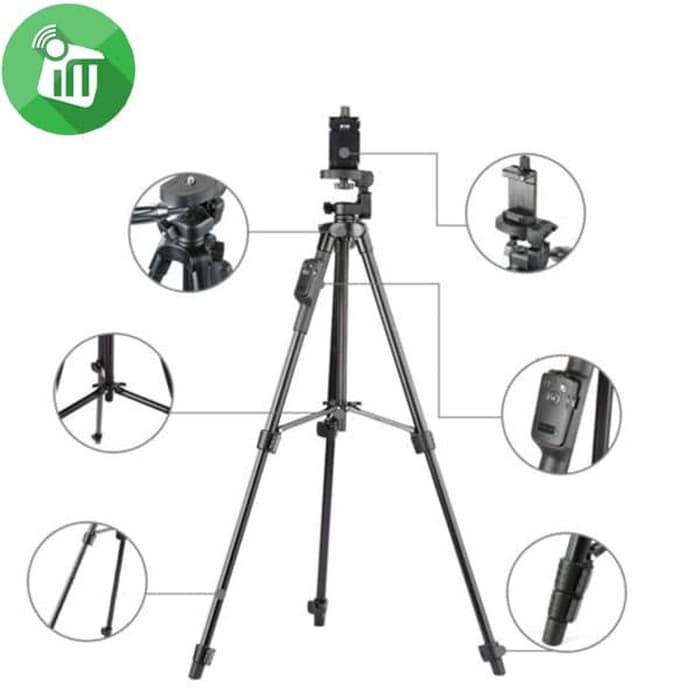 Tripod BLUETOOTH Yunteng VCT-5208 1,25Cm / 1 Meter Standing Hp dan Camera Phone Holder HP Handphone