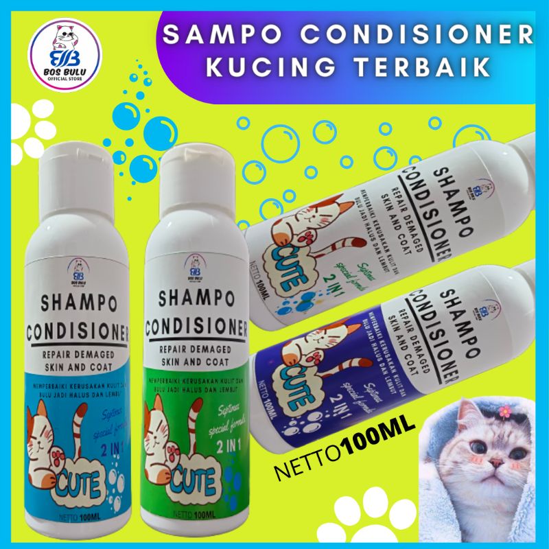 sampo kondisioner anti flea and tick jamur kutu bulu rontok kusam kucing 100ml