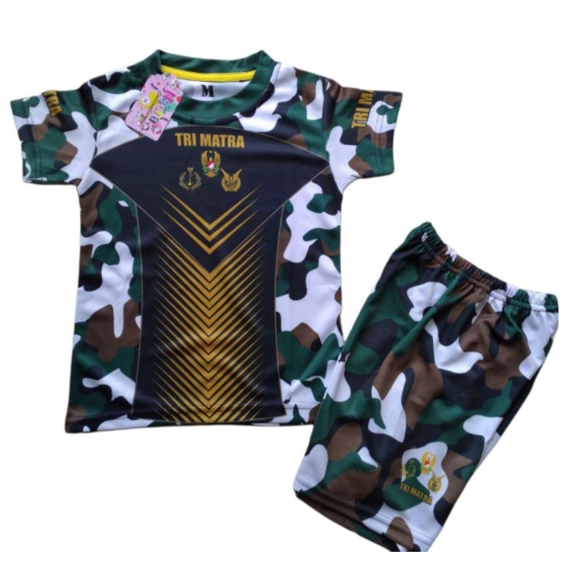 SETELAN TNI ANAK UNISEX SET LORENG ANAK KIDS DAN JUNIOR