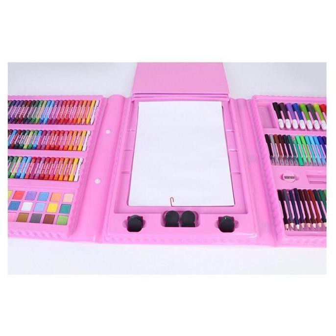

(PERALATAN MENGGAMBAR) ALAT LUKIS SET 208PCS CRAYON OIL PENCIL WARNA CAT AIR ANAK MEWARNAI - MERAH