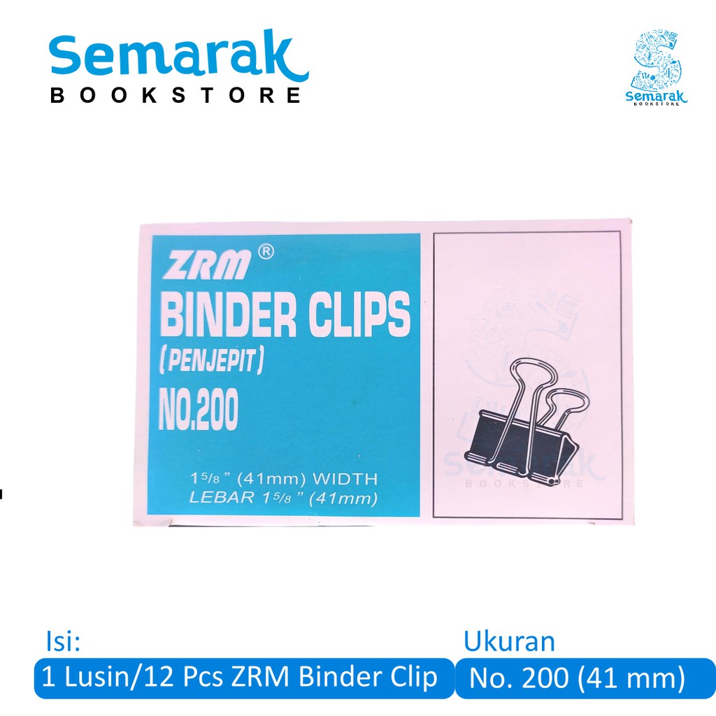 

ZRM Binder Clip No.200 [1 Lusin/12 Pcs]