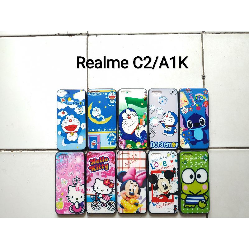 Softcase fuze karakter Oppo Realme C2 A1K Doraemon keropi mouse hello kitty stitch