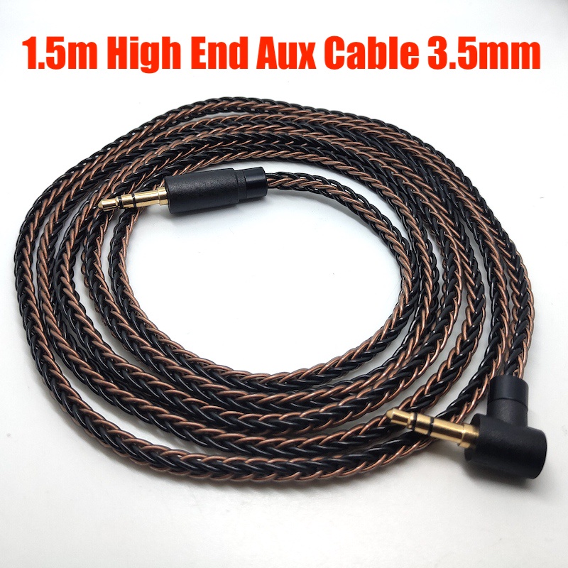 High End 1.5m Headphone Aux Audio Cable HiFi Sound Quality Jack 3.5mm