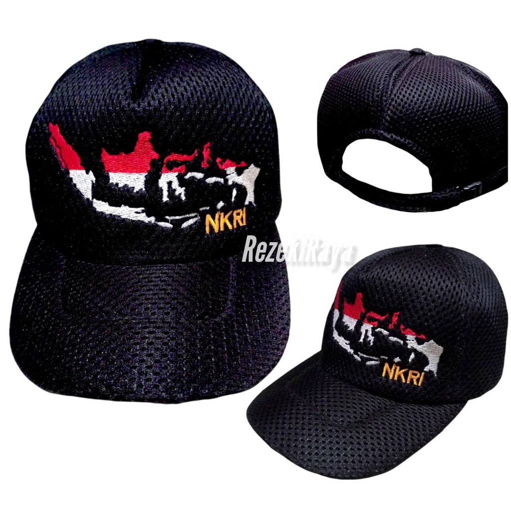 Topi Doublemesh NKRI Topi Jaring Indonesia