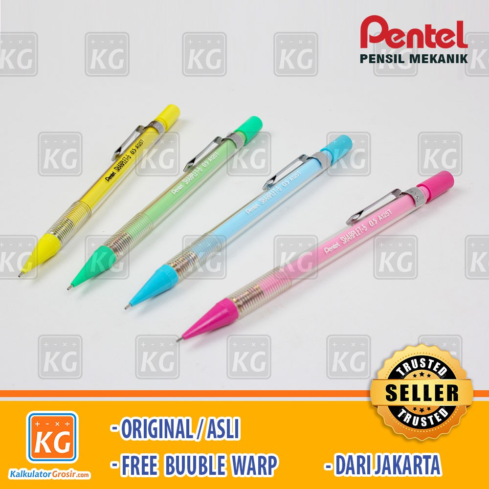 Pensil Caplet Pentel / Pensil Mekanik 0.5 Original / Asli Transparan Pensil Pentel Sharplet 5