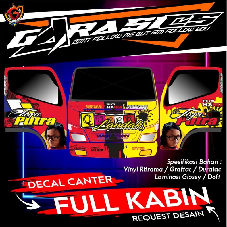 Stiker decal kabin truck canter