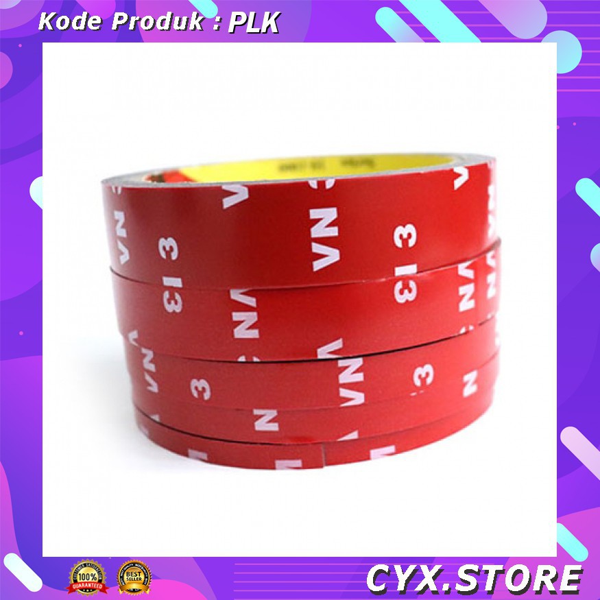 lakban Selotip Double acrylic 1Pcs 10M 20m 10mm 6mm base adhesive Tape SC-3M Red PLK JETTING Grab