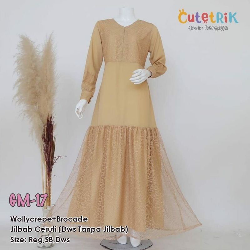 GM-17 Baju Muslim Couple Gamis Anak Ibu Brokat Cutetrik