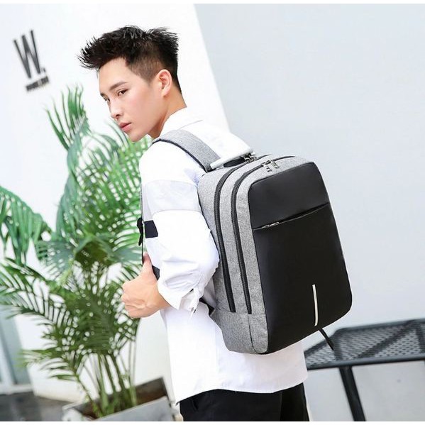 Tas Ransel Laptop Anti Maling Theft Smart Backpack USB Charger Tas Sekolah