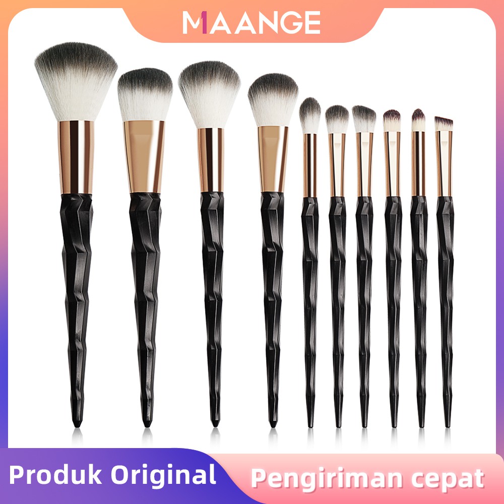 MAANGE 10 Pcs Makeup Brush obsidian Powder Blush Contour Brush Set 51072