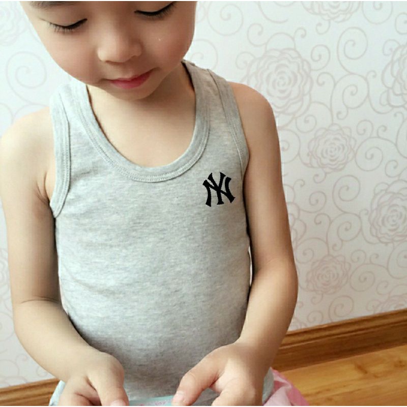 Singlet Anak NY Unisex Kaos Singlet Anak Cotton Combed Usia 2-10th Tanktop Anak