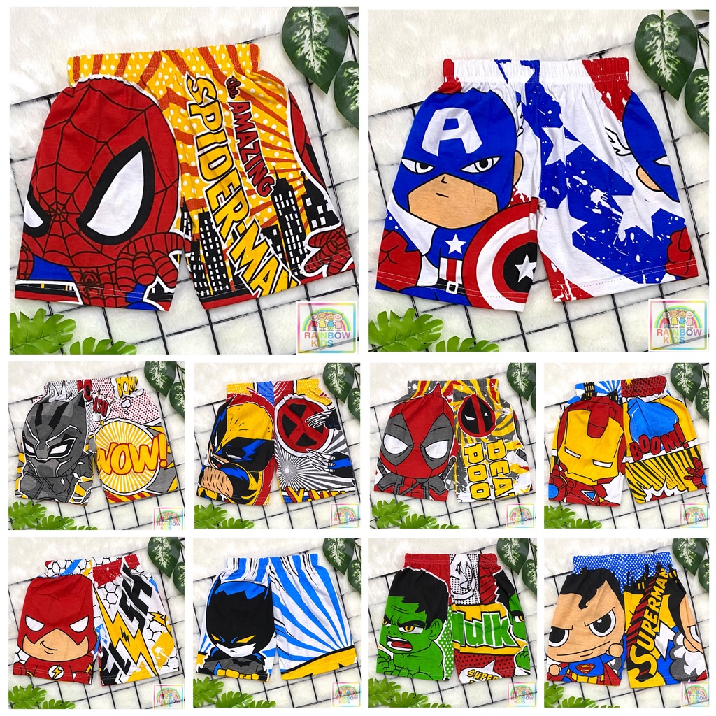 BOXER ANAK FULLPRINT SUPERHERO / CELANA ANAK FULLPRINT KARAKTER SUPERHERO  1-6 THN