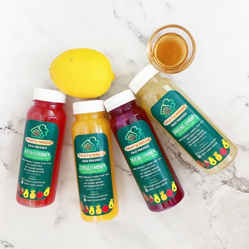 

Paket Hemat 4botol | Lemon Honey Series | Cold Pressed Juice | 250ML