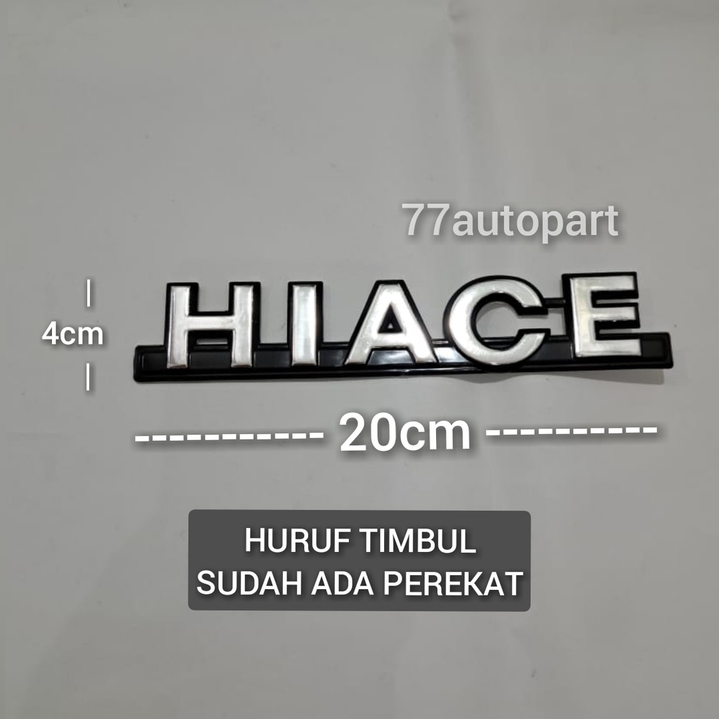 emblem logo mobil tulisan hiace untuk toyota haice lama