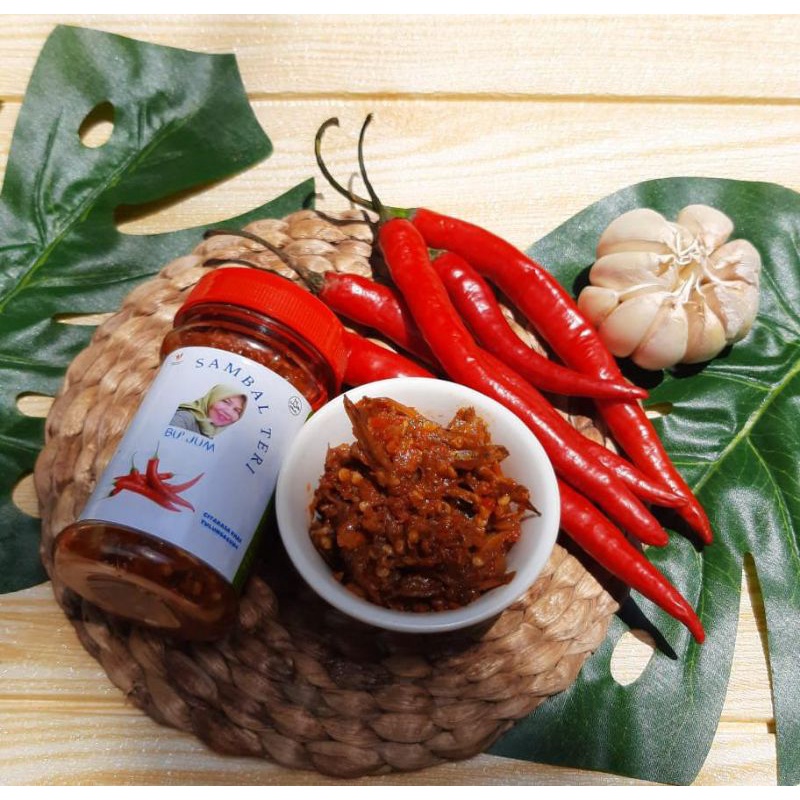 

SAMBAL TERI - Sambel Kemasan Botol 180 gr SAMBAL BU JUM (BELI 5 GRATIS 1)