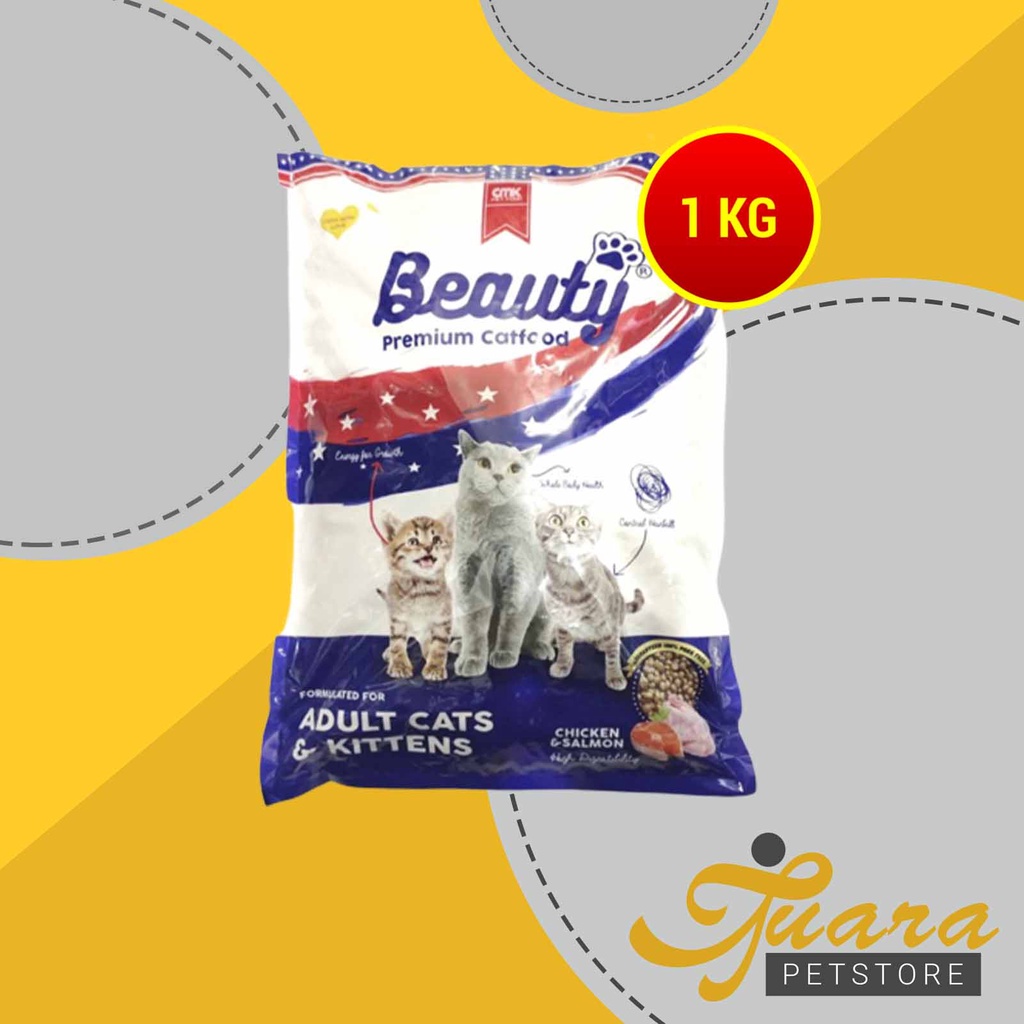 Beauty Cat Food premium makanan Kucing Dewasa Anakan Adult Kitten 1 KG